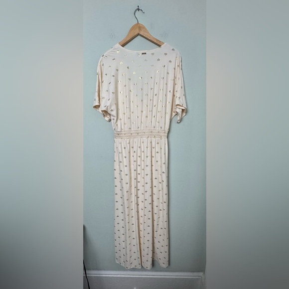 Cabana Life Ivory & Metallic Gold Embroidered Wrap Maxi Dress UPF 50+ Size L - Picture 9 of 16